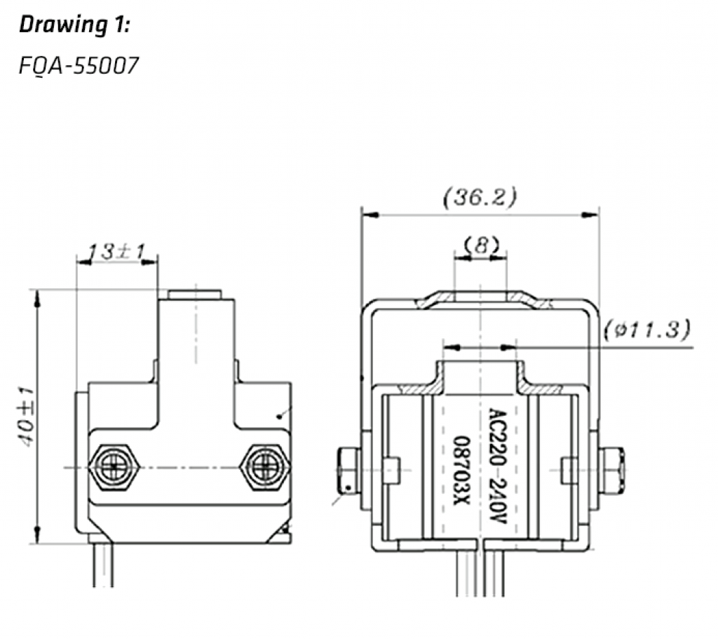 Solenoid Valve FDF2AK Series . Equipped with FQ-A01 Series Coil