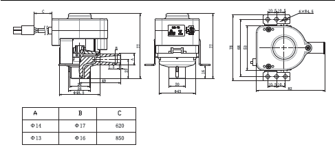 排水泵PSB-7B/12B系列. 尺寸