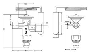 Thermal Expansion Valve RFGB Series . Dimensions