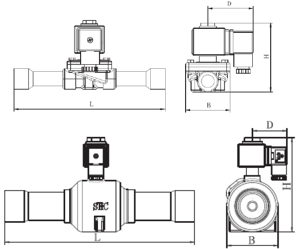 Solenoid Valve MDF Series . Dimensions